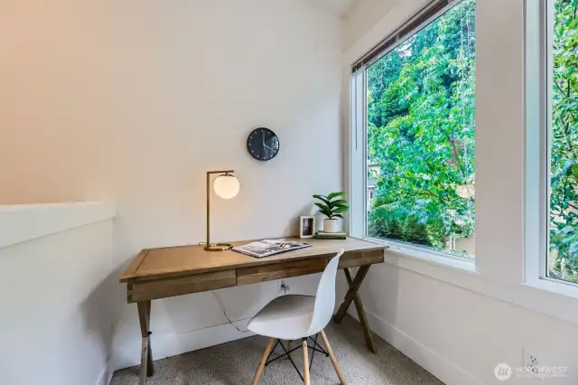 Loft area just above 2nd floor. Ideal as cozy reading nook, play area, creative space or storage.