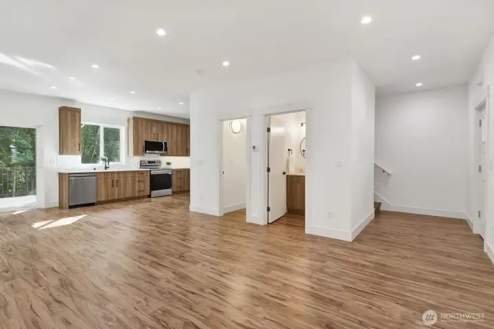Gorgeous, Easy Care Laminate Flooring Throughout the House