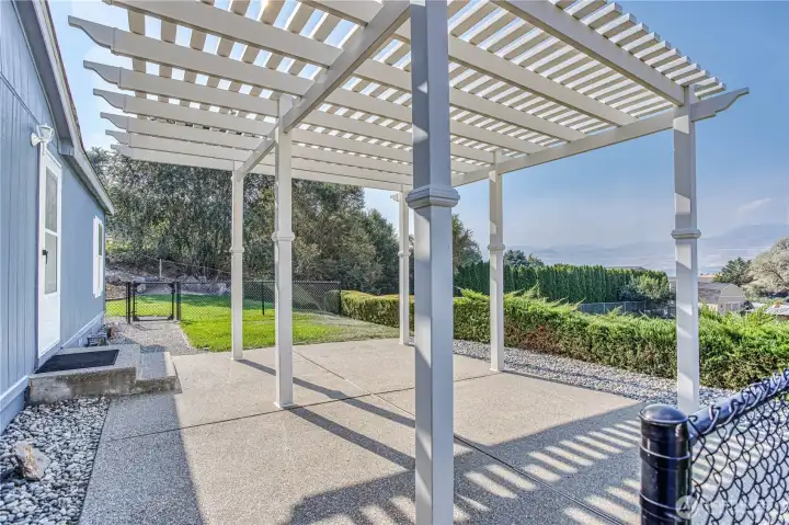 Pergola and large front patio