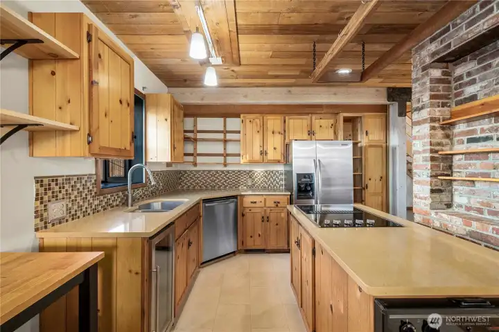 Oven inset on end of island