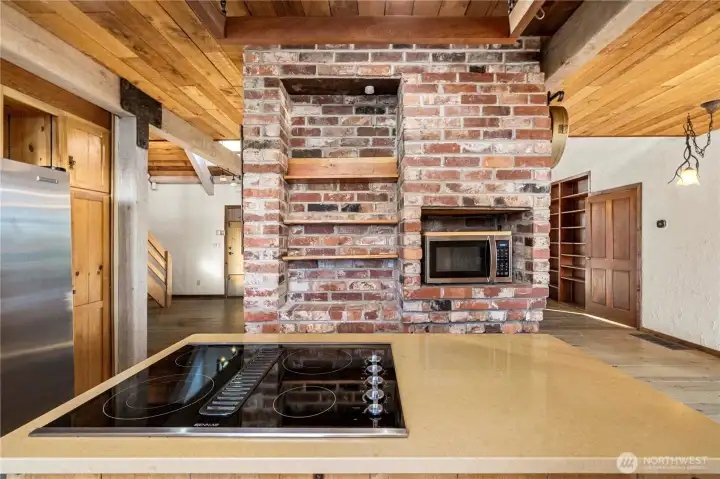 Back side of the fireplace