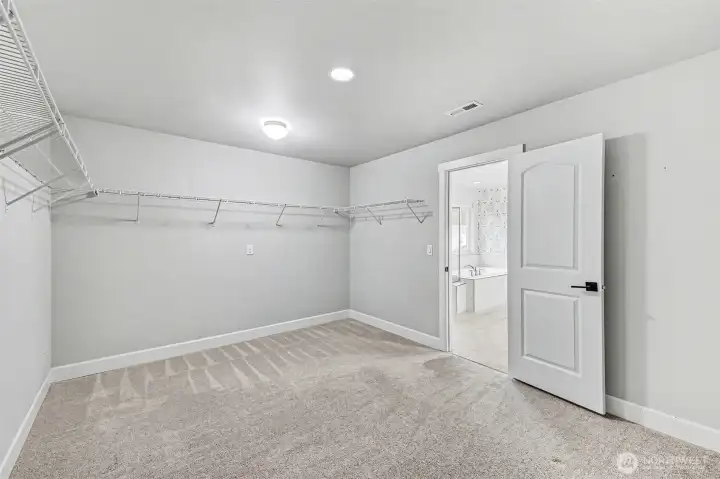 Enormous walk-in closet for all your wardrobe needs.