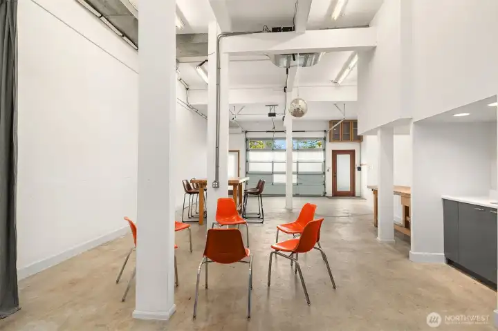 Expansive garage/studio with exceptional versatility