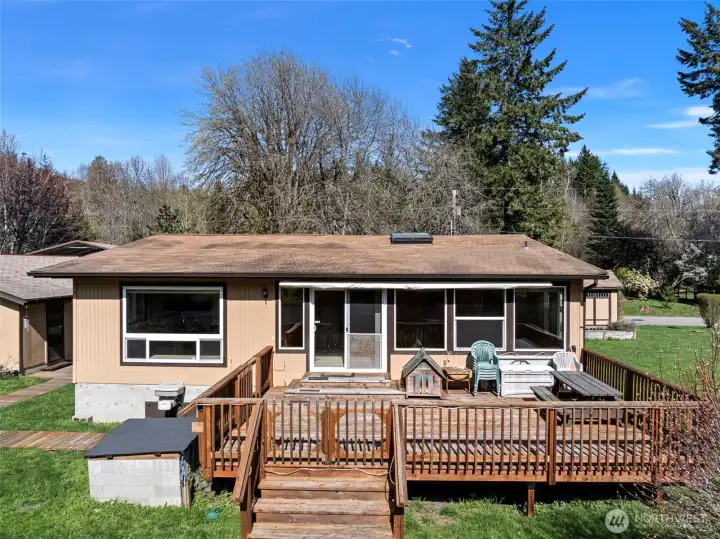Back deck overlooking the river