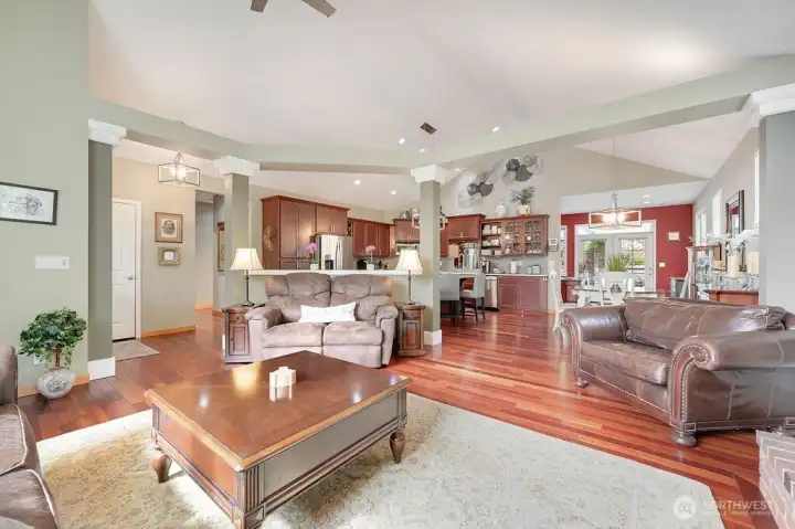 Lovely open concept living and entertaining space