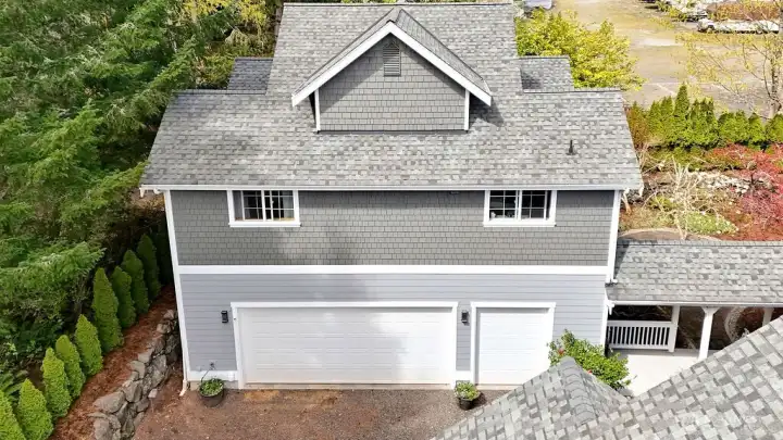 Detached garage with bonus space above