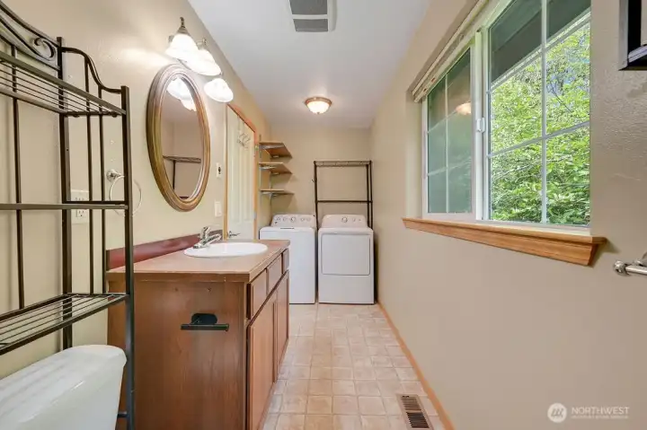 Laundry area in bonus space