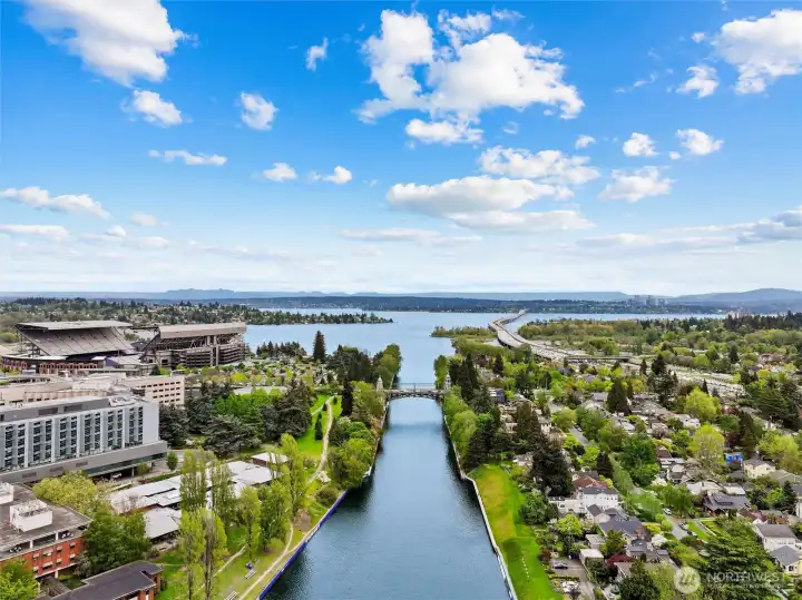 This is Seattle waterfront living at its finest—timeless architecture, modern updates, and a front-row seat to Montlake Cut