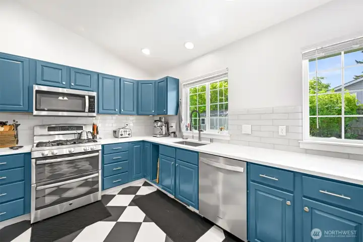 The kitchen has been redone in the last five years
