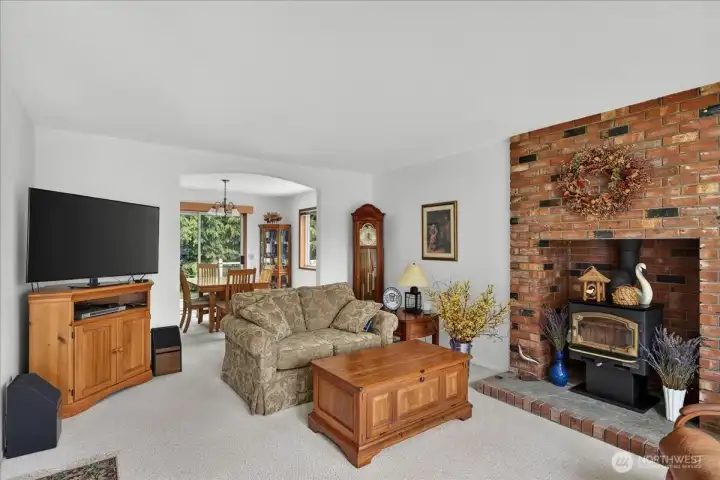 Living room is open to the dining space.
