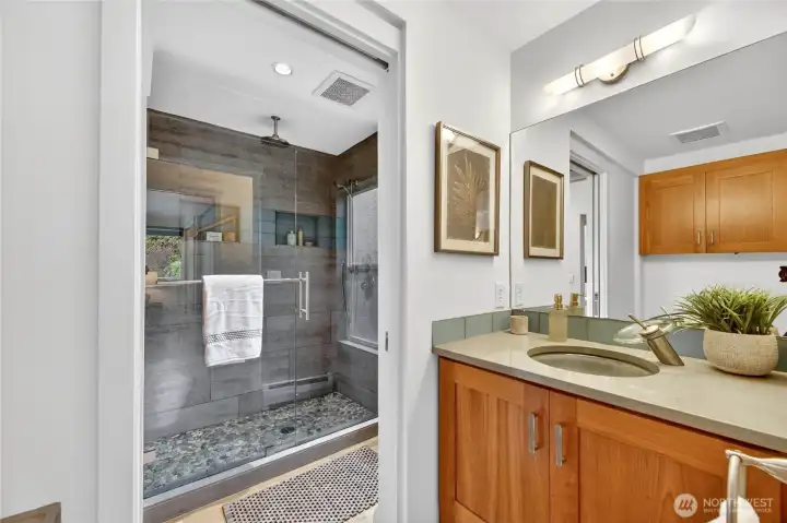 Here is the bathroom off of the 1st bedroom, so convenient.