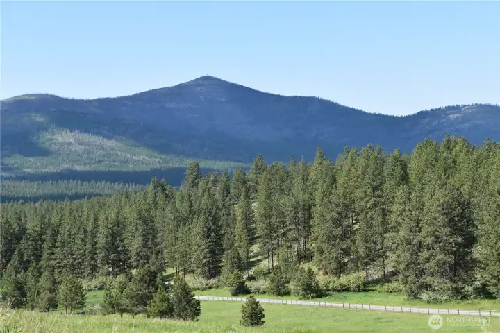 Looking SW at Private Access Road and Omak Mountain Looking SW at Private Access Road and Omak Mountain