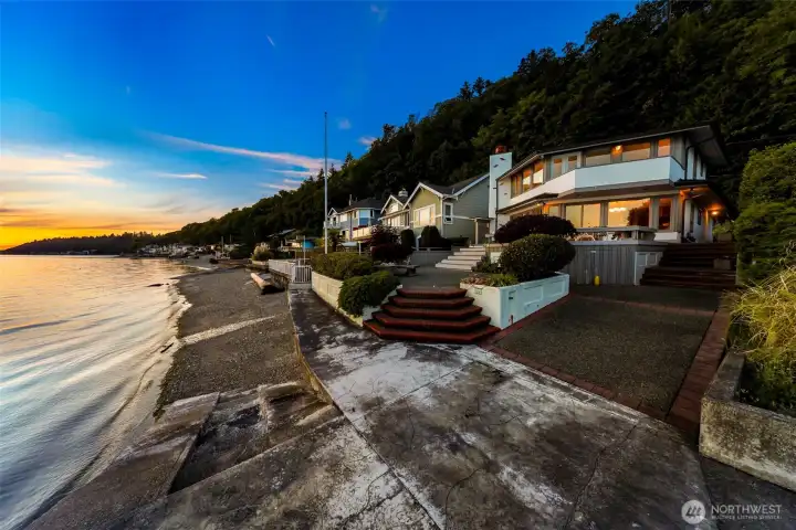 41 feet of private Puget Sound waterfront with sweeping westerly views.
