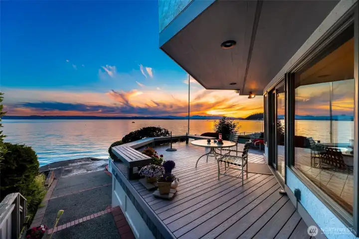 waterfront with sweeping westerly views.