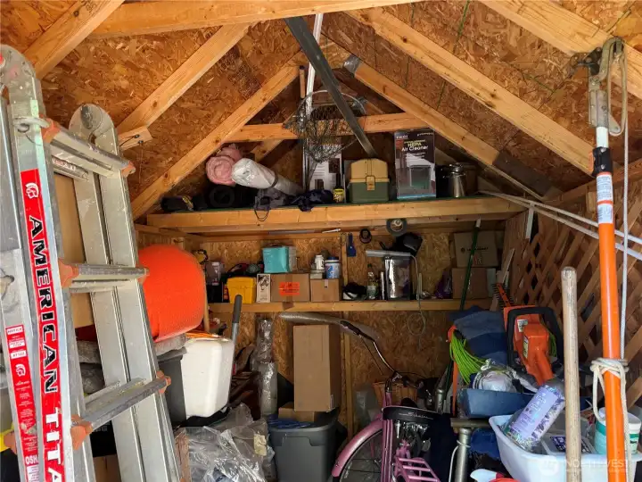 Inside storage shed