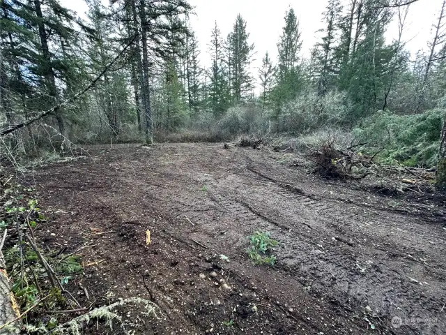 Cleared Portion of Building Site for Well Drilling Access