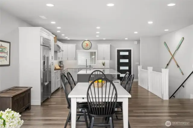Next to the kitchen is the very nice sized dining area.