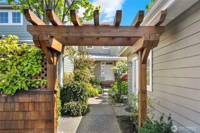 Arbor entry towards front of home
