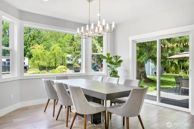 The back patio is just off the dining room and easy access from the kitchen