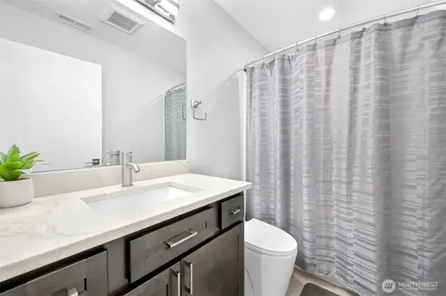 The upstairs bathroom.
