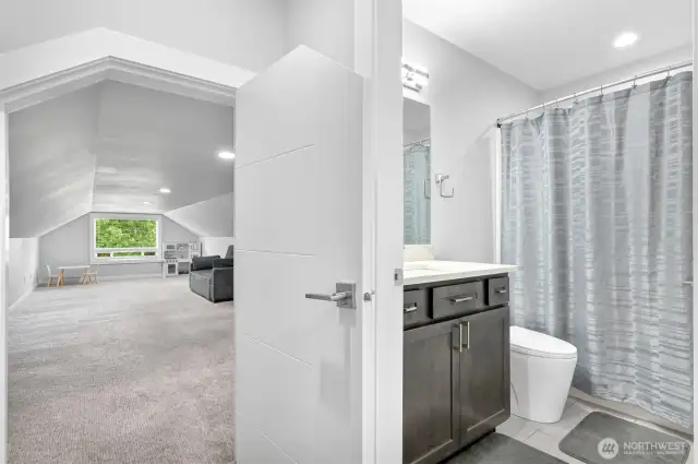 The Rec Room is just off the main hall bathroom