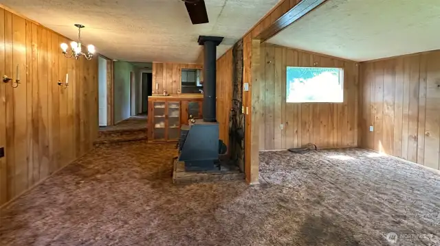 Open concept living area with