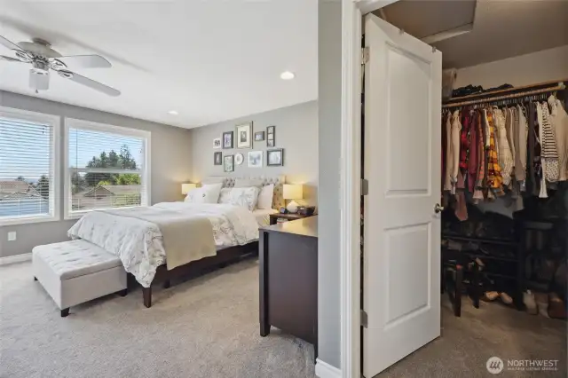 Walk in closet shown here.