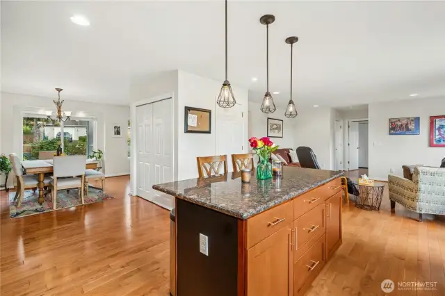 Kitchen open to dining and easy flow for entertaining