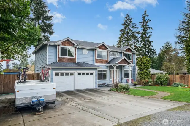 RV parking, basketball court. double car garage with EV charging