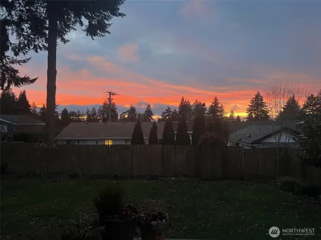 Sunset view from the backyard