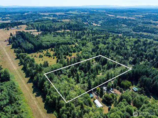 Private airstrip to east of property
