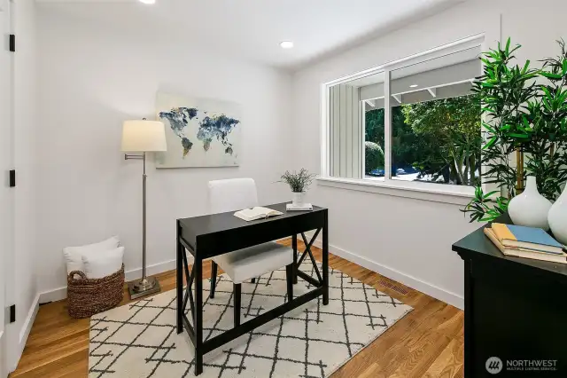 Main floor bedroom #1 makes a perfect office!
