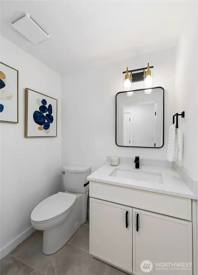 Convenient main floor powder room