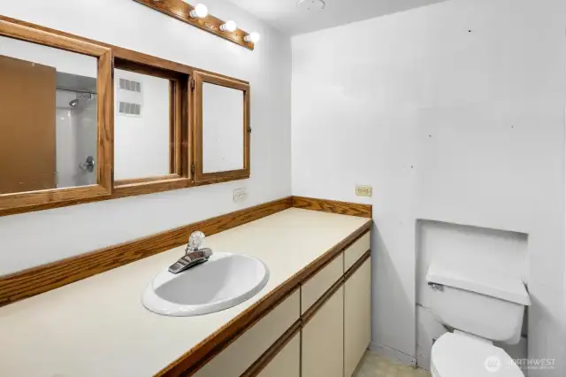 Lower level 3/4 bathroom.