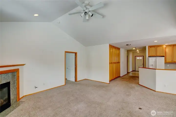 Primary bedroom virtually staged.