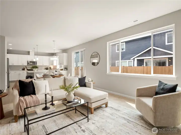 Main level - Living room with open concept