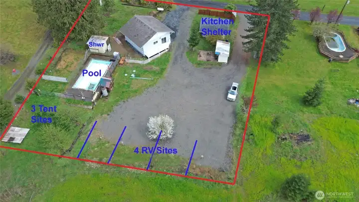 Current configuration of the RV sites on the property.