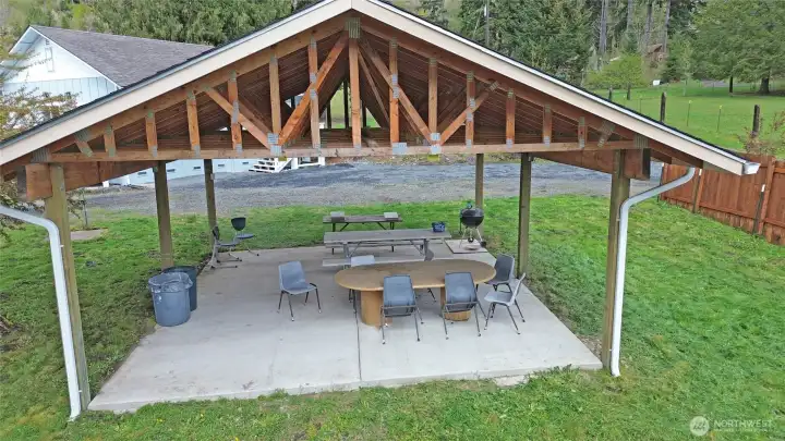 Kitchen shelter for all weather BBQs for campers