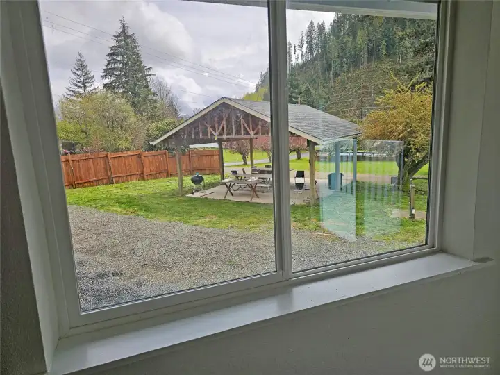 Large windows allow viewing of the campground facilities