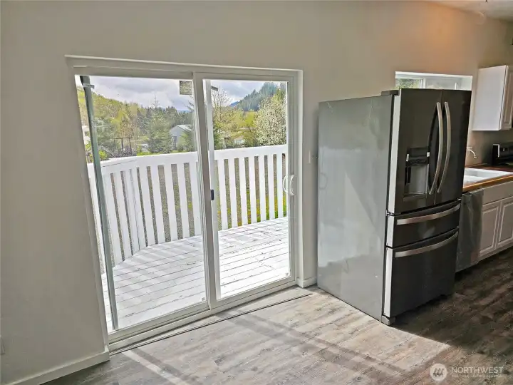 Elevated deck overlooks the campground