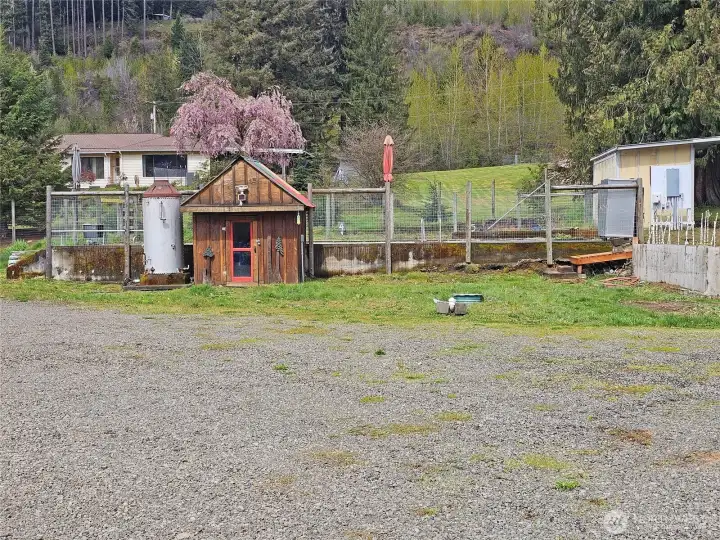 Pool had been heated by a wood boiler in the past. Has not been fired up recently but should be able to become operational