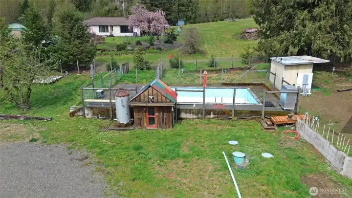 Pool has not operated in a couple of years. Had been heated by woodfired boiler unit.