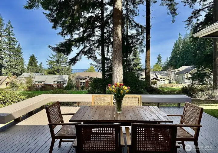 Enjoy living close to Langley while having enough indoor and outdoor space. The deck is expansive and has two sets of stairs to the yard. Built-in benches along the outer edge of the deck. Views of the Sound & Camano. Enjoy living close to Langley while having enough indoor and outdoor space. The deck is expansive and has two sets of stairs to the yard. Built-in benches along the outer edge of the deck. Views of the Sound & Camano.