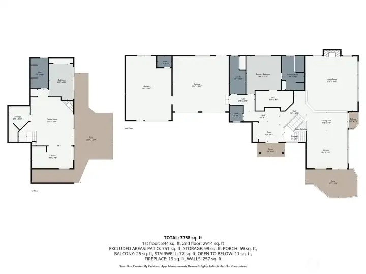SQFT referenced on this photo includes garage space.