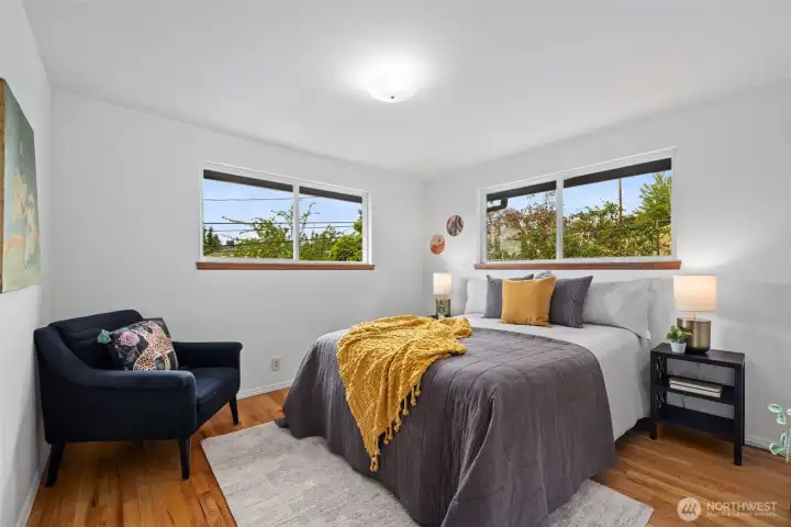 West facing, sun kissed bedroom.