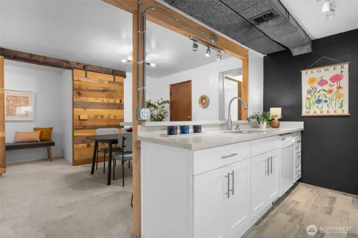 Second kitchen with dining area.