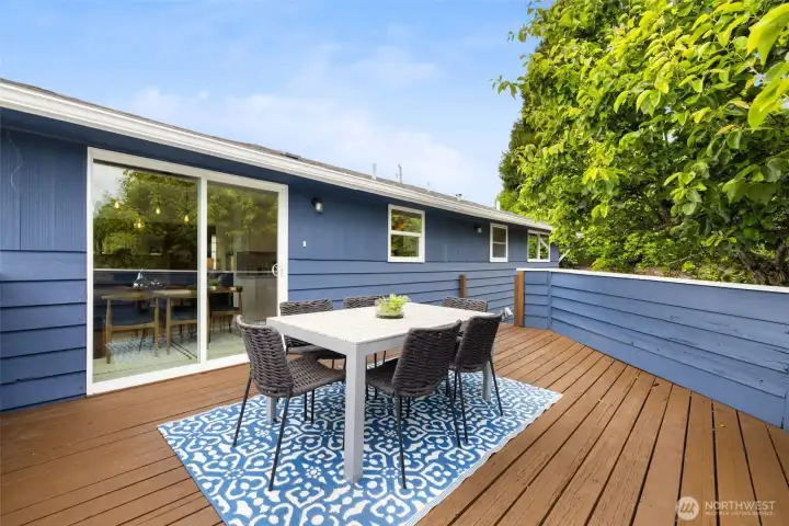 Large deck for entertaining and enjoying the sunsets.