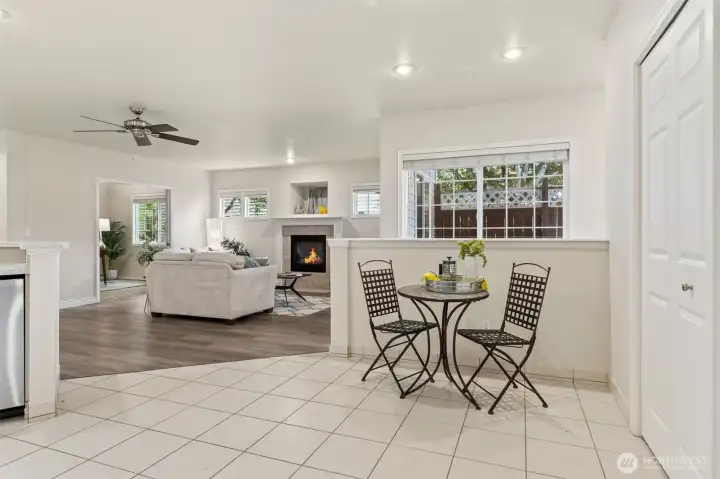 Ceiling fans throughout the home help with circulation while the heat pump/forced air system provides energy efficient heating and cooling. Ceiling fans throughout the home help with circulation while the heat pump/forced air system provides energy efficient heating and cooling.