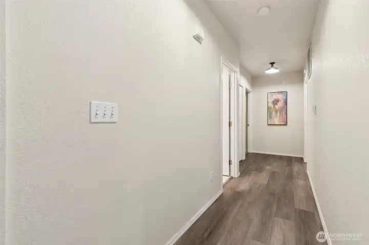 With 1578 square feet of space, this well- designed townhome offers a serene sleeping wing with two large bedrooms and two full baths. Each room has private access to the bathrooms, plus guest access off the hall. With 1578 square feet of space, this well- designed townhome offers a serene sleeping wing with two large bedrooms and two full baths. Each room has private access to the bathrooms, plus guest access off the hall.
