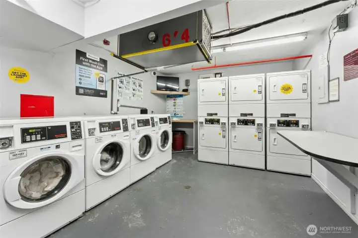 While Unit has it's own washer/dryer hook-ups, common laundry area available for oversized loads.